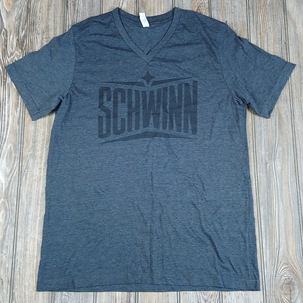 Schwinn Soft Comfy Lightweight Short Sleeve V Neck Logo T Shirt Top